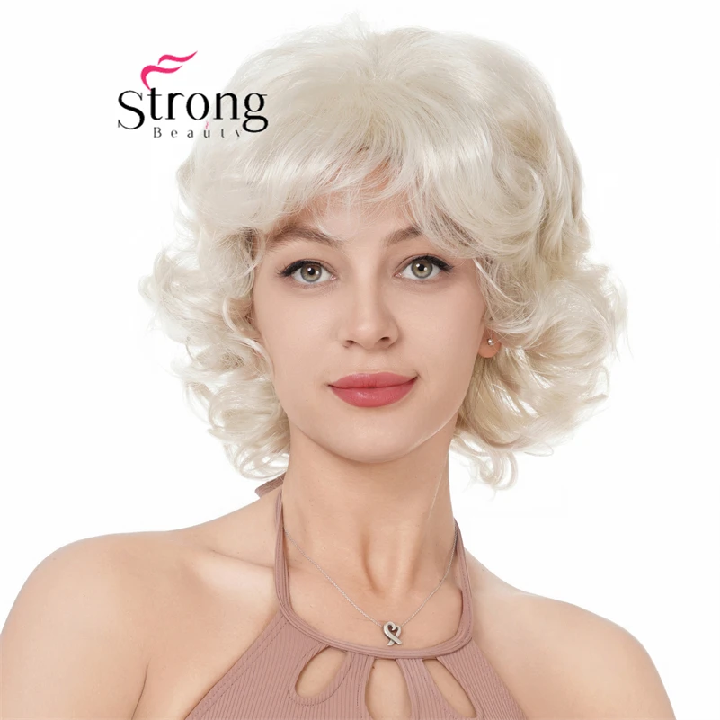 

Natural Look Short Natural Curly Blonde,Black,Ombre Blonde ,brown Full Synthetic Wig