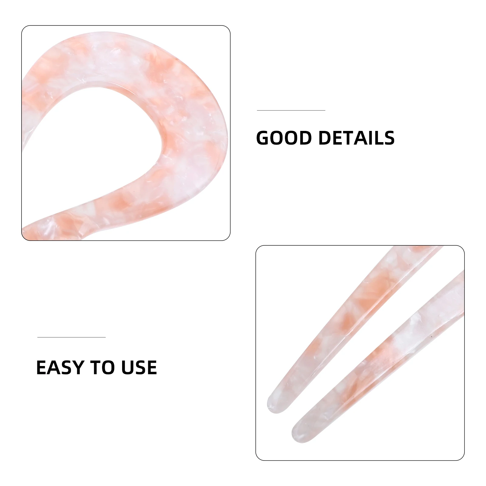

U Shaped Hairpin Accessories Pink Chignon Clips Bun Hairsticks Long Hair Styling Durable Quality Various Occasions