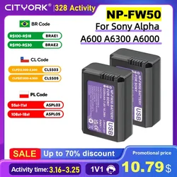 NP-FW50 NPFW50 NP FW50 Battery with USB-C Input for Sony Alpha A6500 A6300 A6000 A5000 NEX-3 A7 A7RII A7SII A7S ZVE10 Cameras