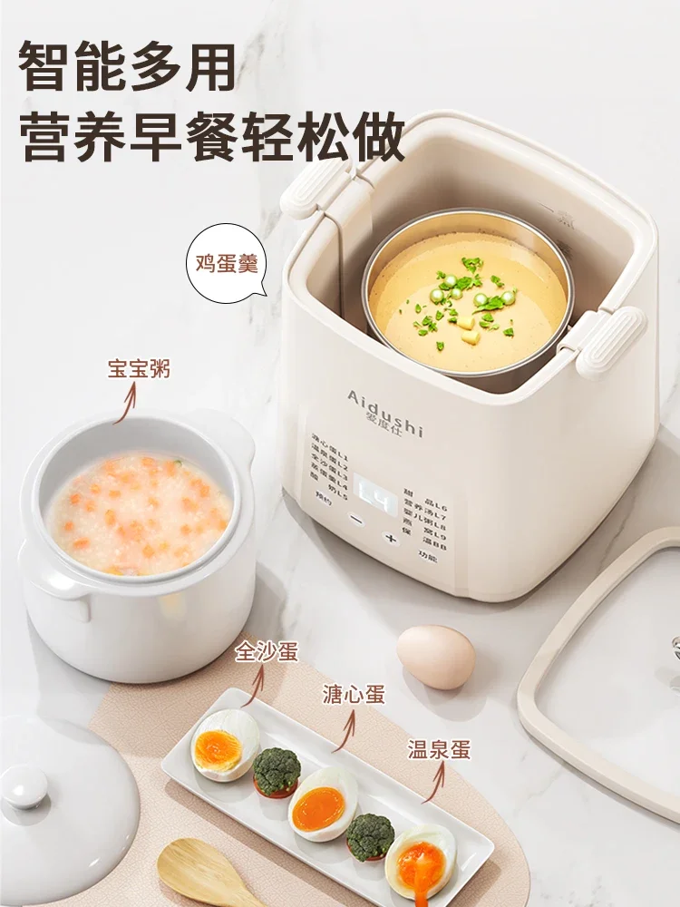 220V Egg Boiler and Steamer with Temperature Control, Perfect for Cooking Different Types of Eggs and Breakfast Dishes