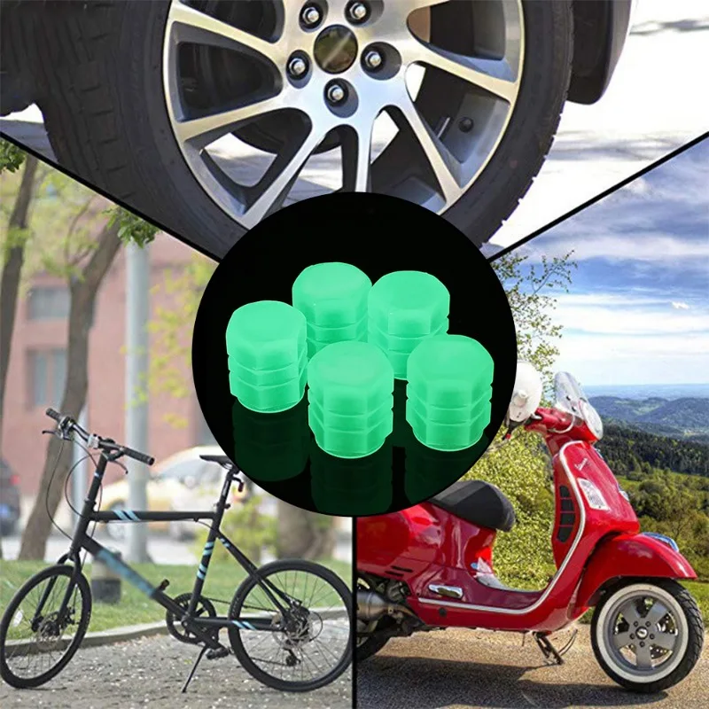 40/1pcs Luminous Valve Caps Car Fluorescent Tire Valves Cap Glow in The Dark Car Motorcycle Bike Wheel Plug Tyre Hub Cover Decor