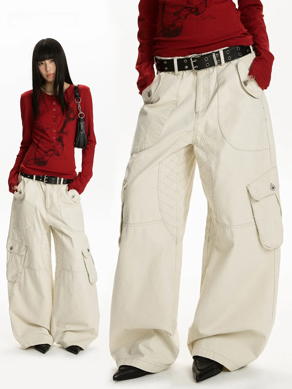 

Брюки рабочие Aket American Street Style Multi-ket Knife Work Pants, повседневные широкие брюки унисекс, винтажный дизайн, дышащие