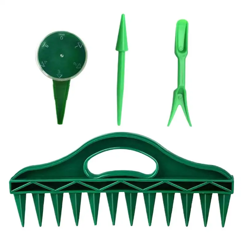 Handheld Sowing Seeder Planter Soil Digger Planter Adjustable 4 Pieces Seeding Puncher 12 Holes Seedlings Dibber Handheld