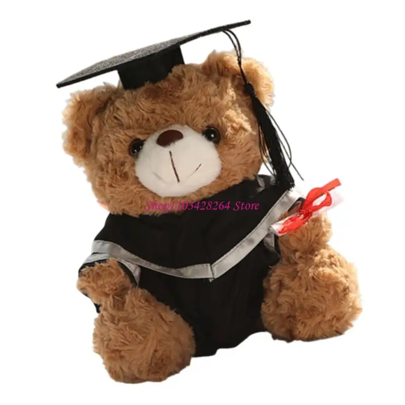  Stuffed Bear Toy Gift Graduation Gift Bachelors Hat Cartoon Bear Toy Bachelors Gift Plush Toy Animal Souvenir