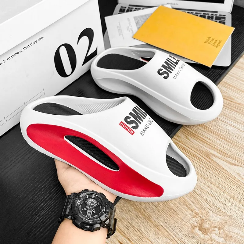 Slippers Men's Sandals Summer Fashion Thick Bottom Anti-slip Slip-on Casual Beach Shoes in House Slippers For Men Women