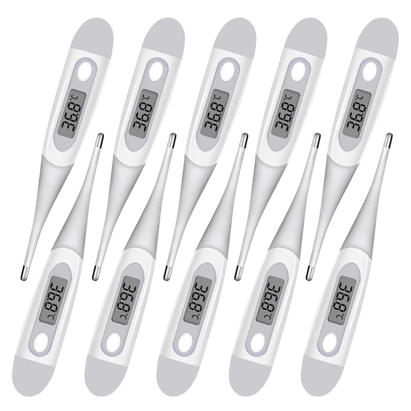 

10 шт. электронный термометр с мягкой головкой, цифровой оральный измеритель температуры подмышек, бытовые термометры для взрослых и детей