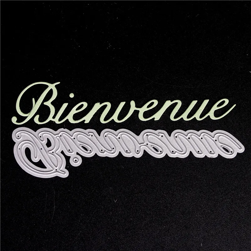 Francuskie słowo metalu wykrojniki dla majsterkowiczów Scrapbooking Die Cut nowe cięcia robienie papierowych kart rzemiosło tłoczenie witamy