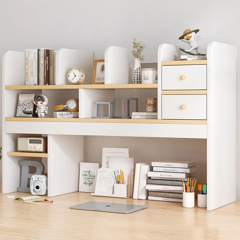 Customizable Office Desk with Storage Shelves Simple Student Study Table Creative Bookshelf Unit for Home Workspace