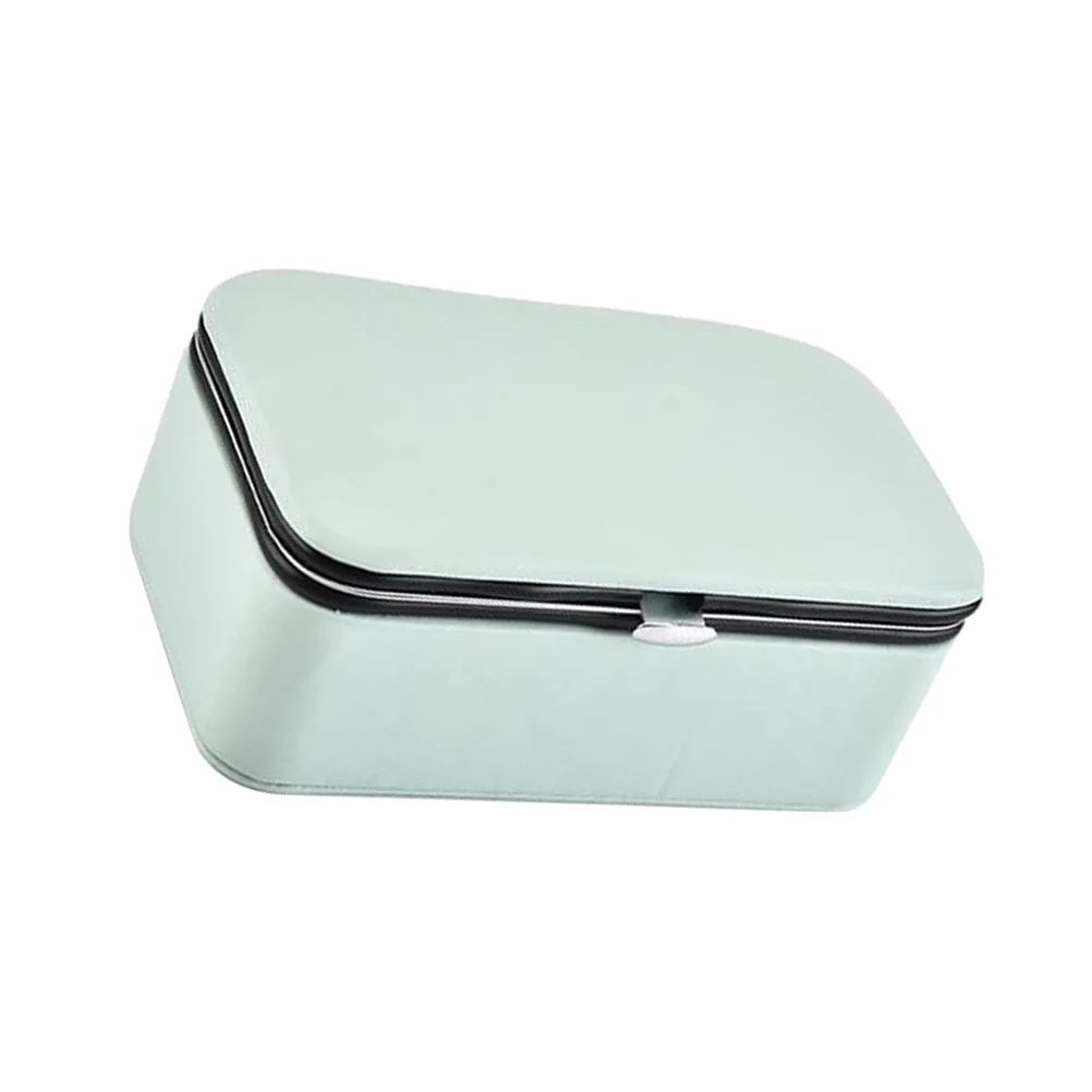 Portable Jewelry Box Pu Travel Case Compact Multi-Compartment Organizer For Rings Earrings Necklaces Jewelry Storage