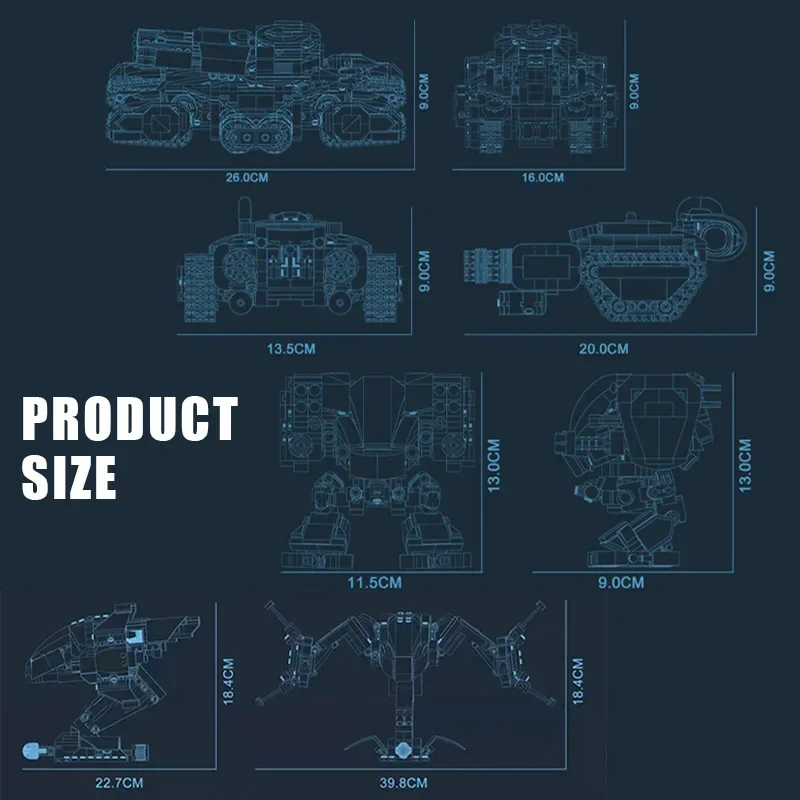 MOC High-tech Starcrafts Fighter Siege Tank Robot corazzato Building Blocks Nave Guerra Macchina Assemblaggio Mattoni Giocattoli Regali per bambini