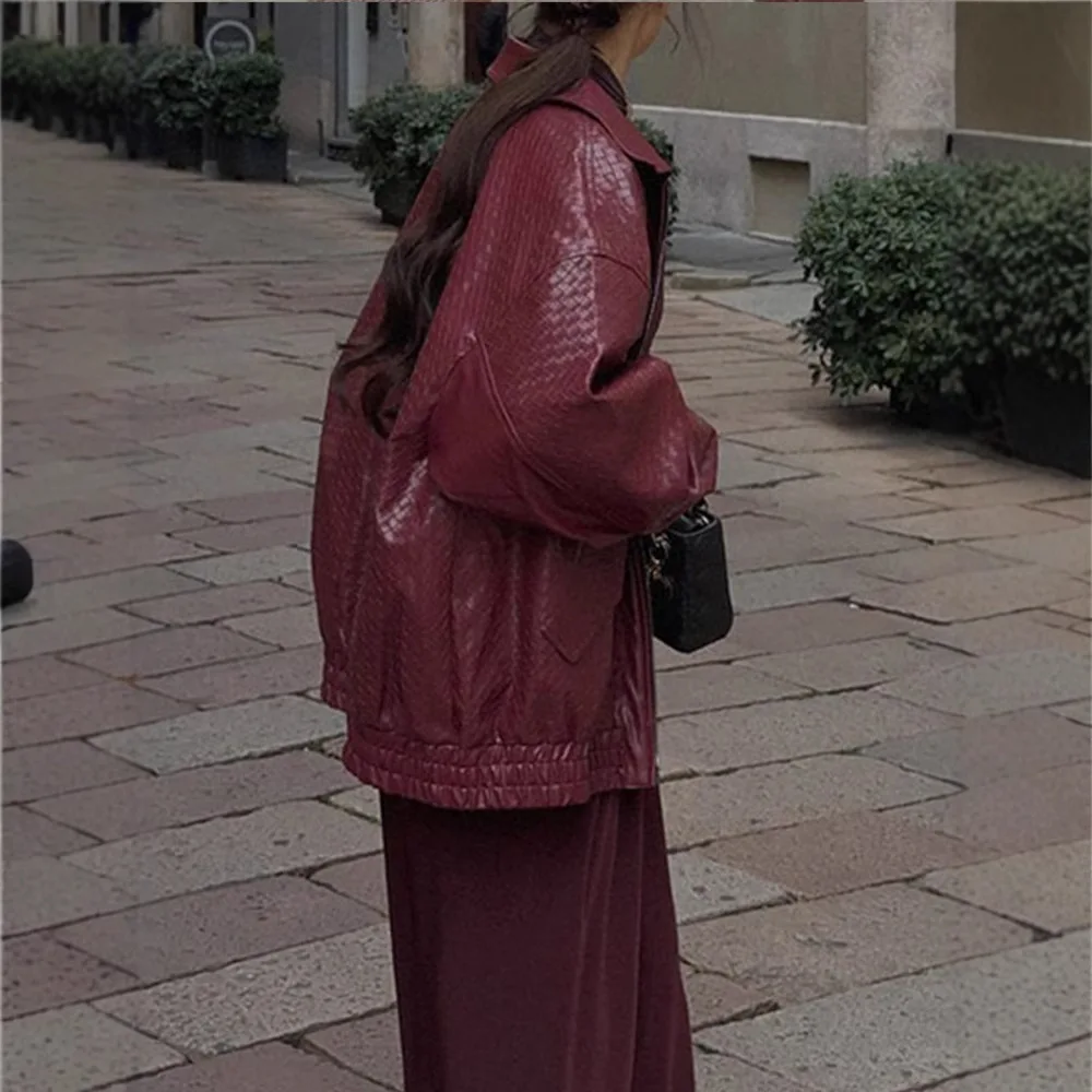 الصلبة اللون سستة سترة جلدية الأوروبية والأمريكية الرجعية الساخن بيع الشارع سترة جلدية المرأة عادية