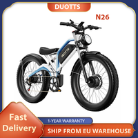 DUOTTS N26 Electric Bike, 750W*2 Powerful Motors, 48V 20Ah Samsung Battery 26*4.0' Fat Tires Adults E-bike 55km/h Max Speed,