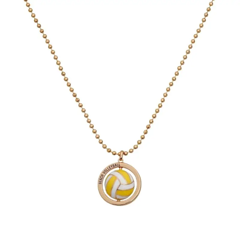 31BB 360 Degree Rotating Ball Necklace Lightweight 12g Copper Neckchain Adjustable Length 45-50Cm For Sports Enthusiasts Daily