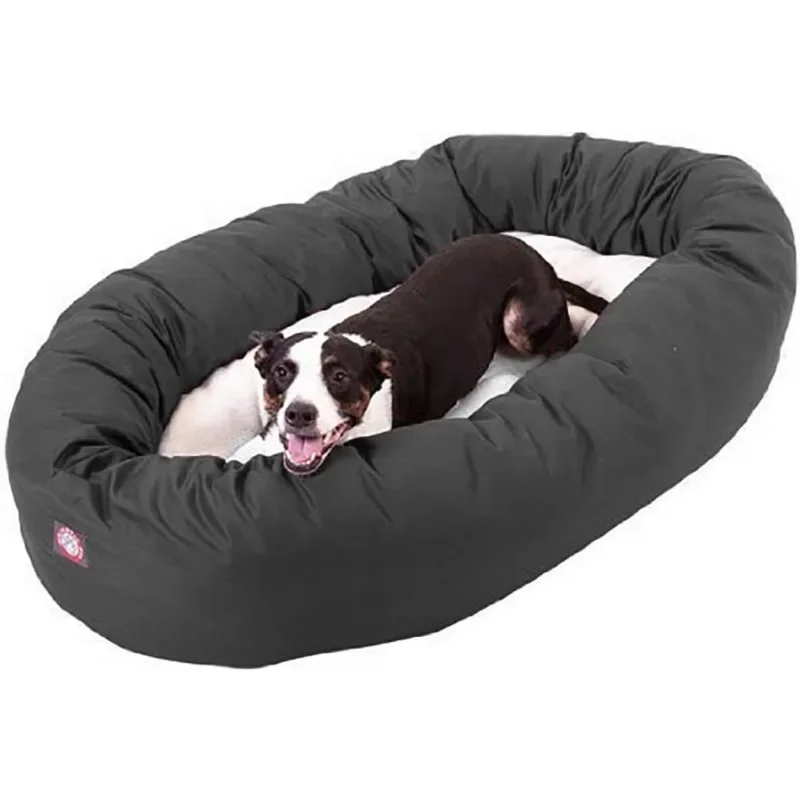 

40 inch Khaki & Sherpa Bagel Dog Bed By Products