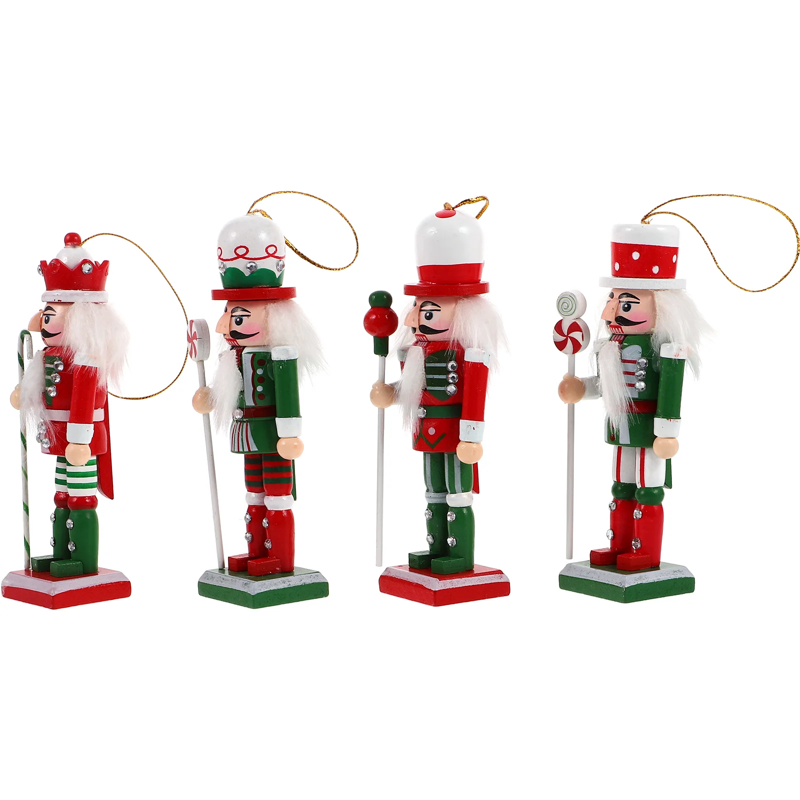 

4 Pcs Decoration Christmas Tree Ornaments Set Nutcracker Party Supplies Nutcrackers Figures Artificial Baby Garland Kit