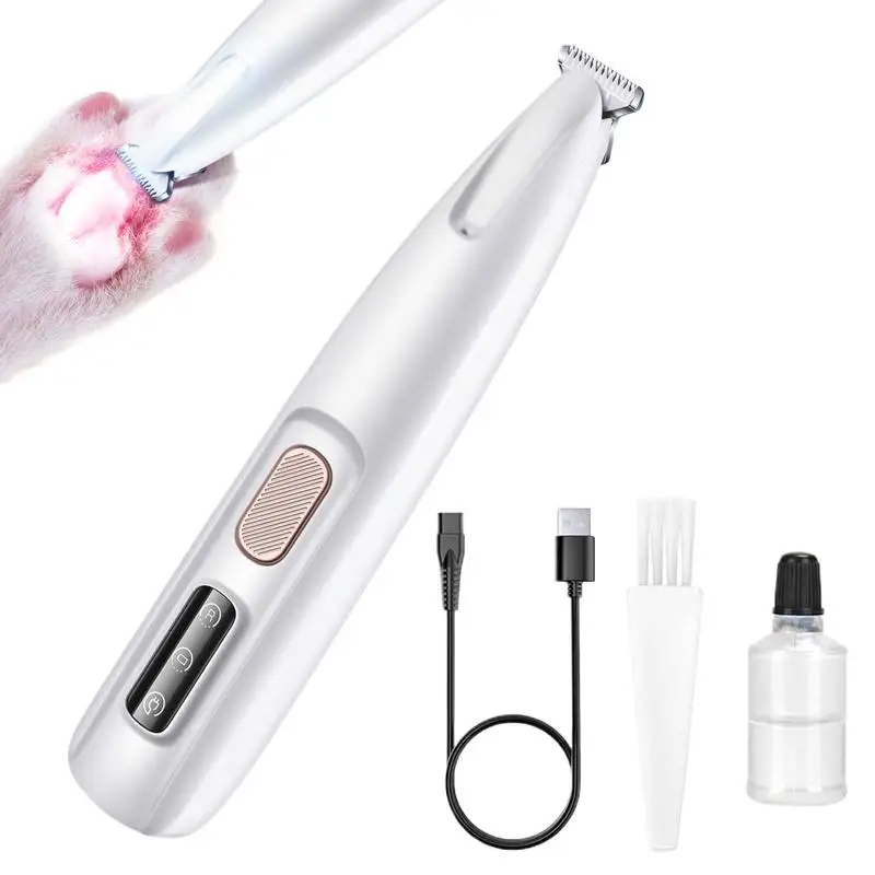 Cat Paw Trimmer Waterproof Kitten Hair Shaver Low Noise For Trimming Dog's Hair Around Paws Rechargeable   Precise Trimming Tool