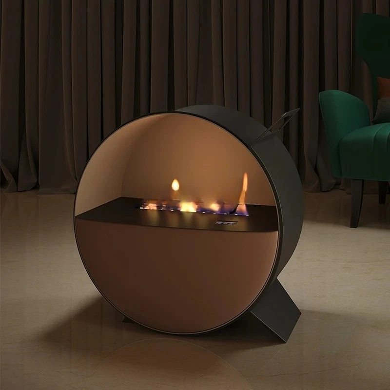 

High-end indoor alcohol heating stove mobile fireplace circular art fireplace