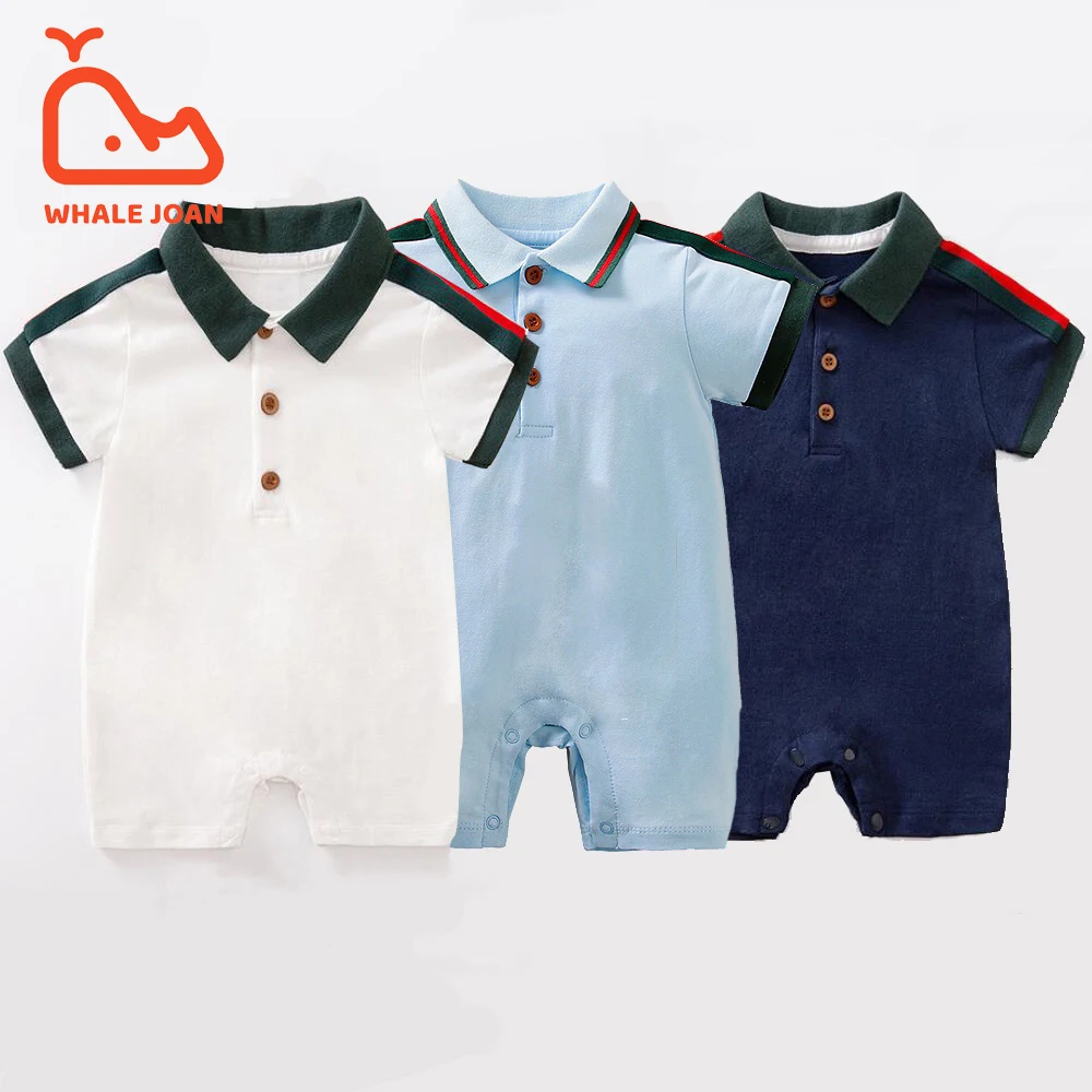 1 Pcs Baby Boy Girl Clothes Short Sleeves Pure Color Romper