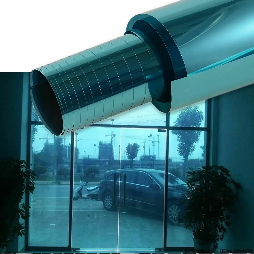 AuMoHall 50cm X 3m Window Tint Solar Film 10% VLT Metallic Sea Green Foils For Car Glass House Commercial Building Glass Tinting