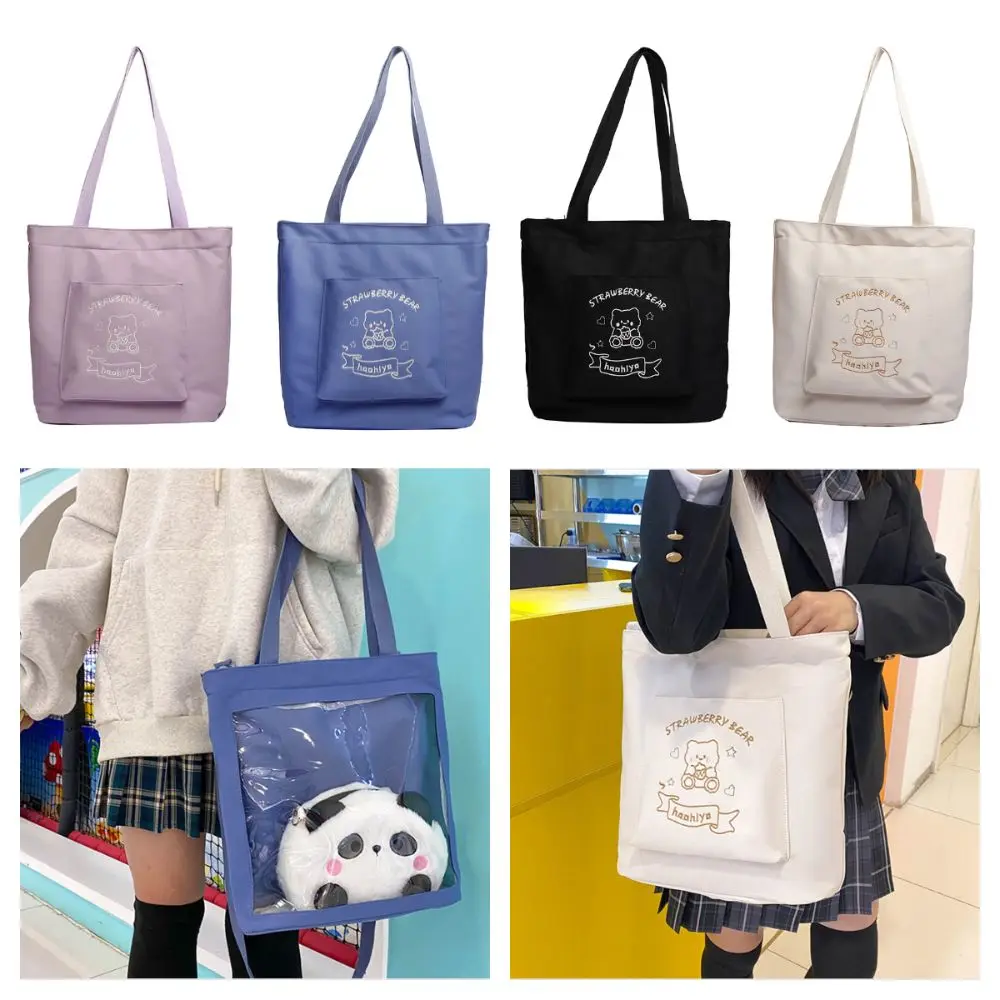 Gift Multicolor Tote Bag Nylon Transparent Window Doll Outdoor Bag Waterproof ACGN Shoulder Bag Students