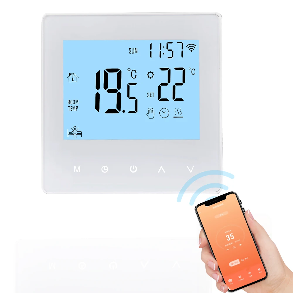 Smart Tuya WiFi Thermostat 16A Digital Programmable LCD Display Underfloor Heating Temperature Controller Digital Wall Thermosta