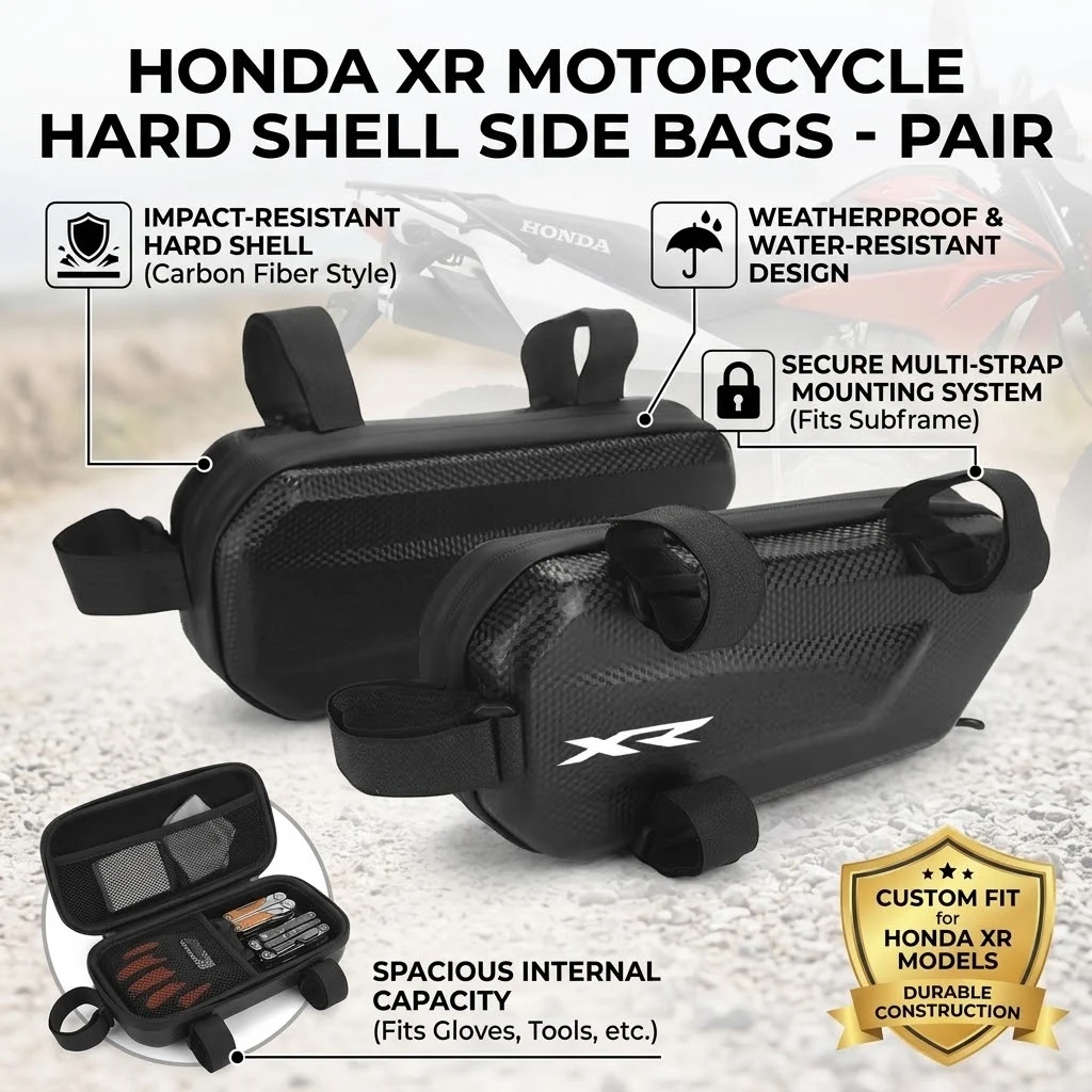 360° Waterproof Protection Hard Shell 3L Motorcycle Gear Bag With LOGO For Honda XRV750 L-Y Africa Twin XRV 750 1993-2003