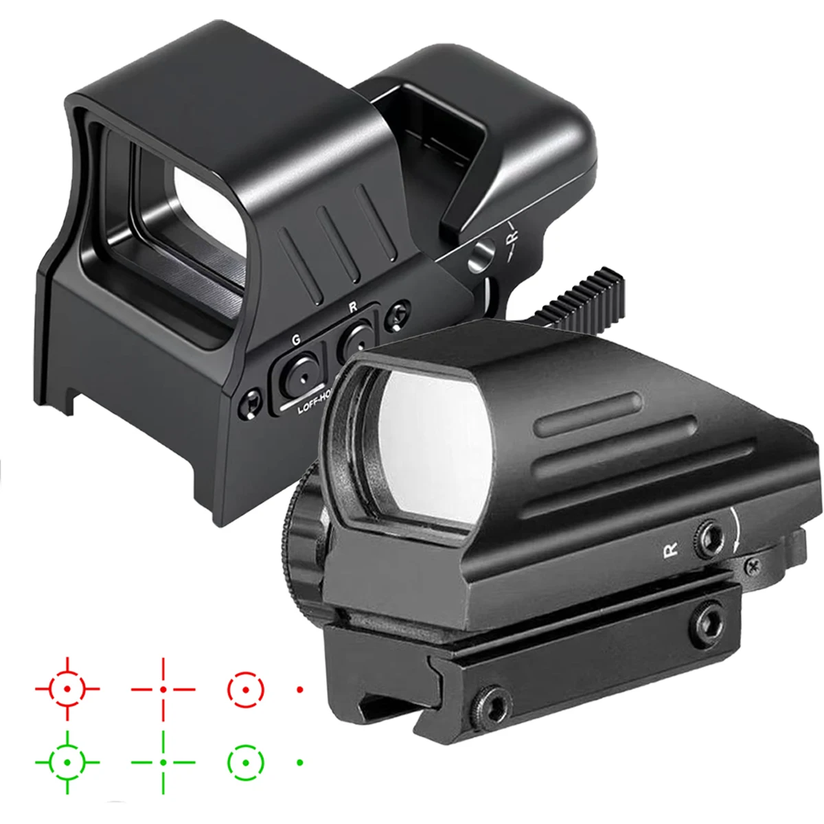 

HD118 103 Тактический голографический прицел с 4 точками красного/зеленого цвета для 20-миллиметрового крепления на рейке Пикатинни для страйкбола/охотничьего прицела