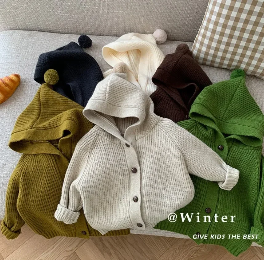 

9M-6T Toddler Cardigan Kids Clothes Baby Girl Clothes Boys Coat Fall Clothes Infant Girls Sweater