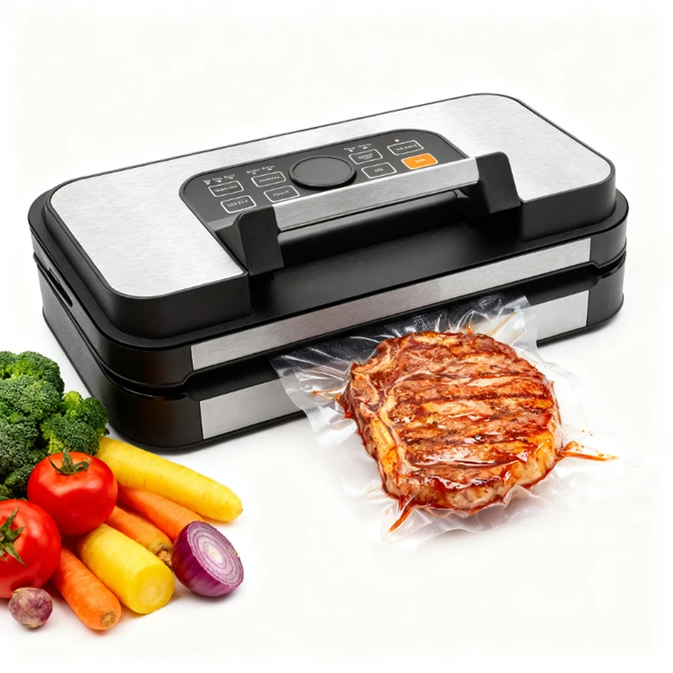 

Commercial Automatic Electric Double Pump Vacuum Sealer Food Packaging Machine with LCD Display Handle for Dry/Wet Food