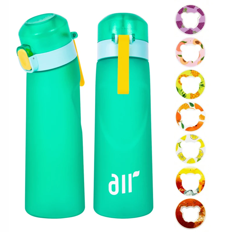 1pc Air Water Bottle With 1pc Random Flavor Pods Portable Transparent With Straw Leak Proof for Outdoor Sports Fitness Gym