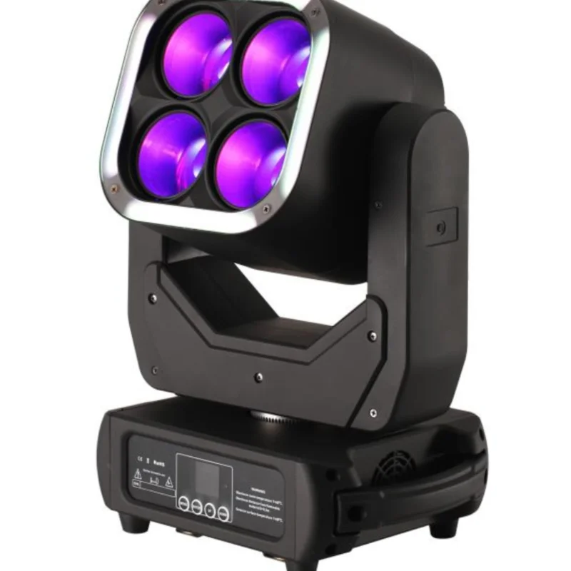 

Stage lights 4 60WLED focusing moving head lights with auxiliary light bar nightclub dyeing full color rotating dyeing beam