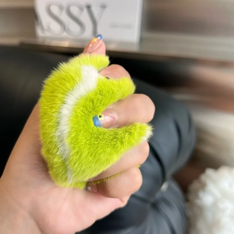 Fashion Cute Faux Rex Rabbit Fur Ball Keychain Wedding Gift Women Bag Key Chain Men Car Keyring Girl Party Trinket K40