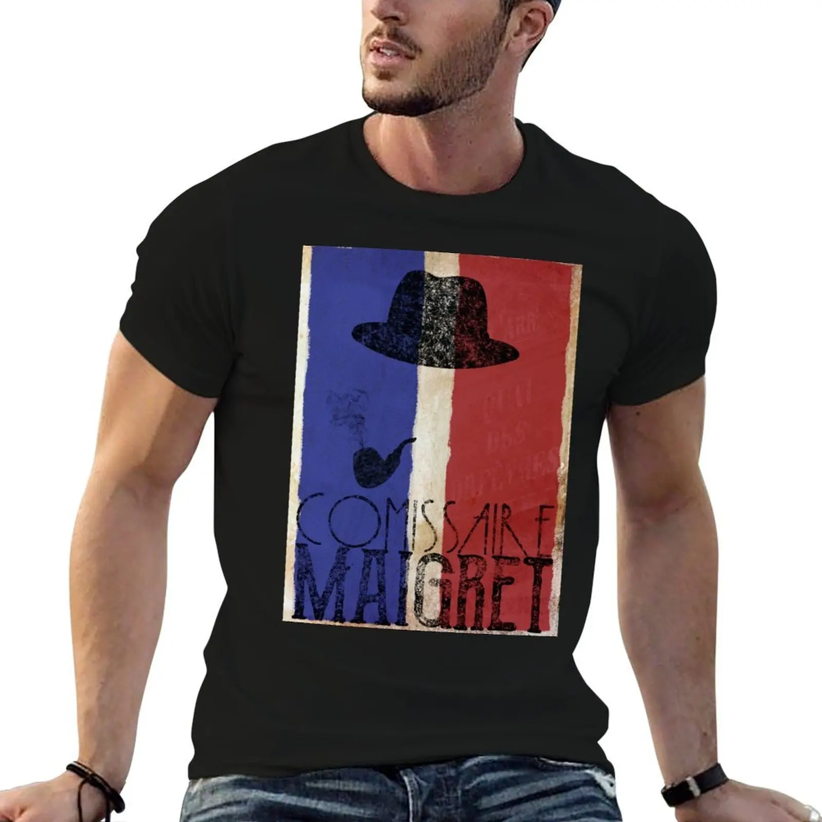 Camiseta Commissaire Maigret, camiseta para hombre, camiseta gráfica de algodón, camiseta 100% de algodón para hombre, camiseta 100% de algodón