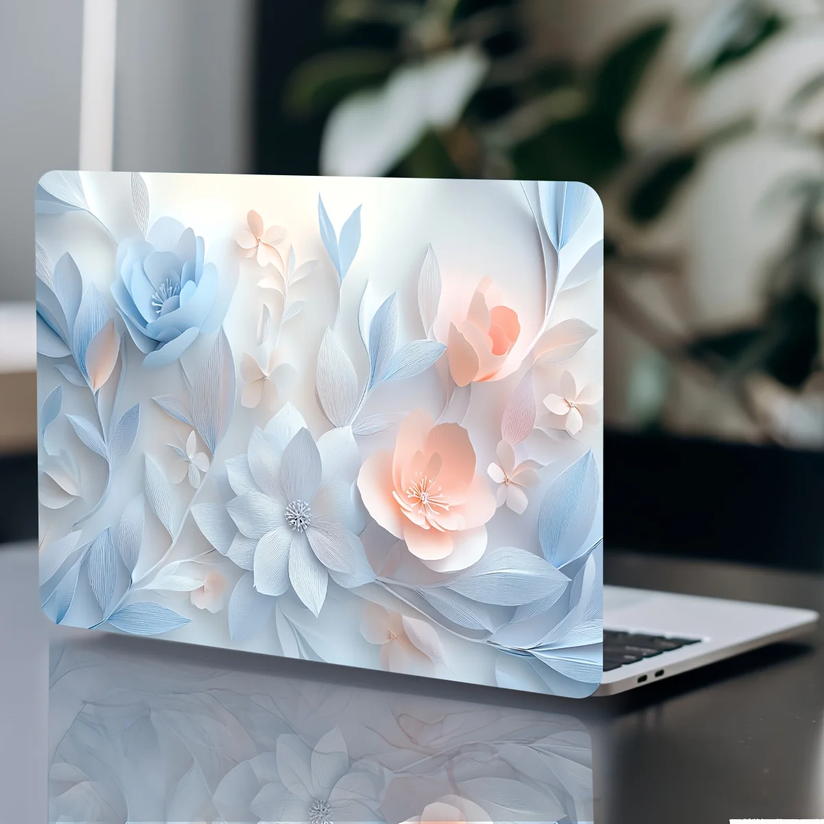 Paquete de 2 pegatinas para portátiles con estampado floral, vinilo impermeable y resistente a los arañazos para cuadernos, tabletas, iPads, decoración protectora