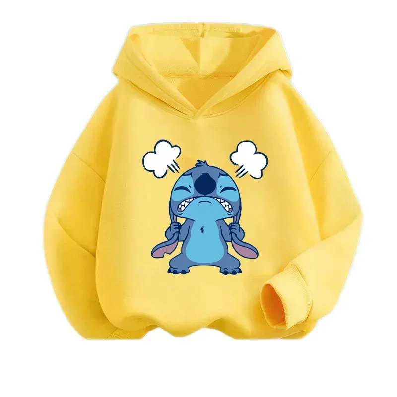 Sudadera con capucha de Stitch para niñas, jerséis Harajuku de manga larga, Tops casuales con capucha de la serie Disney, otoño e invierno, novedad