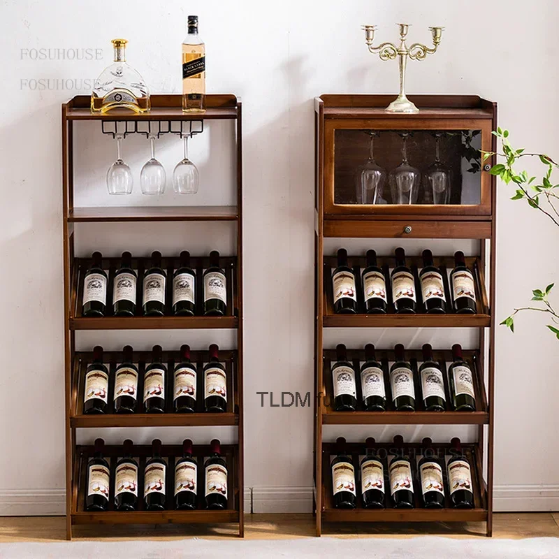 European Floor Bar Cabinet Wine Rack Hotel Restaurant Storage Display Shelf Living Room Wine Bottle Holder Meuble Home Furniture