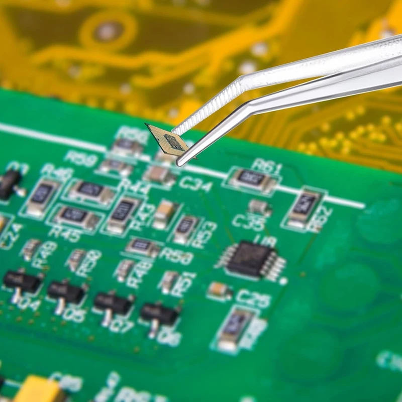 18-комплектные пинцеты из нержавеющей стали с изогнутым зубчатым кончиком, универсальные изогнутые остроконечные пинцеты для рукоделия-A26I