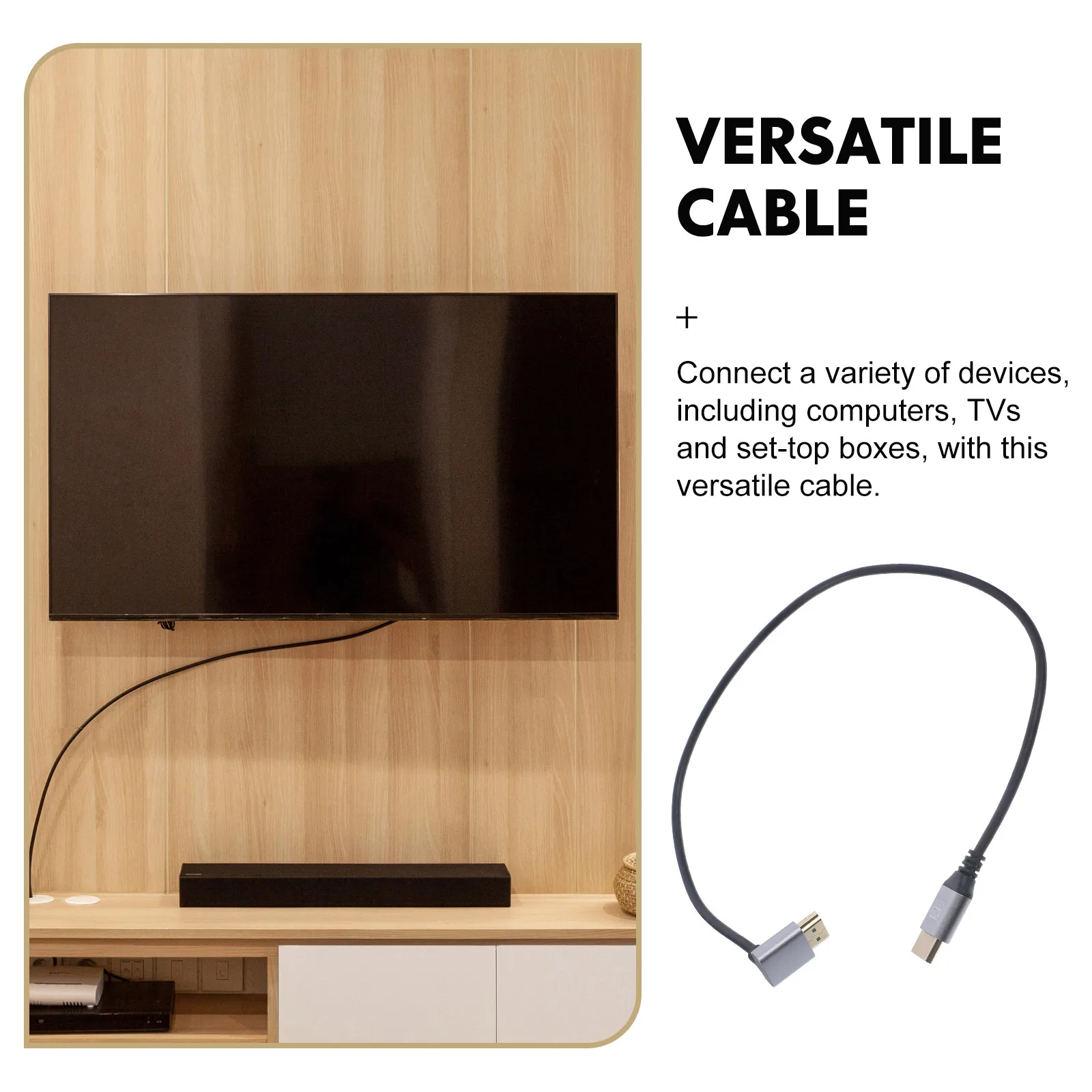 

8K High-definition Up Bend for Monitor Computer to Male To Monitor Accessory Male Video Cable PVC Durable Video Cable