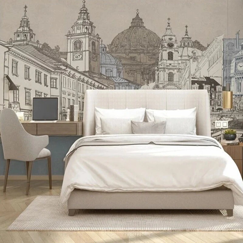 Architectural Original light-color landscape TV bedroom home decoration background wall