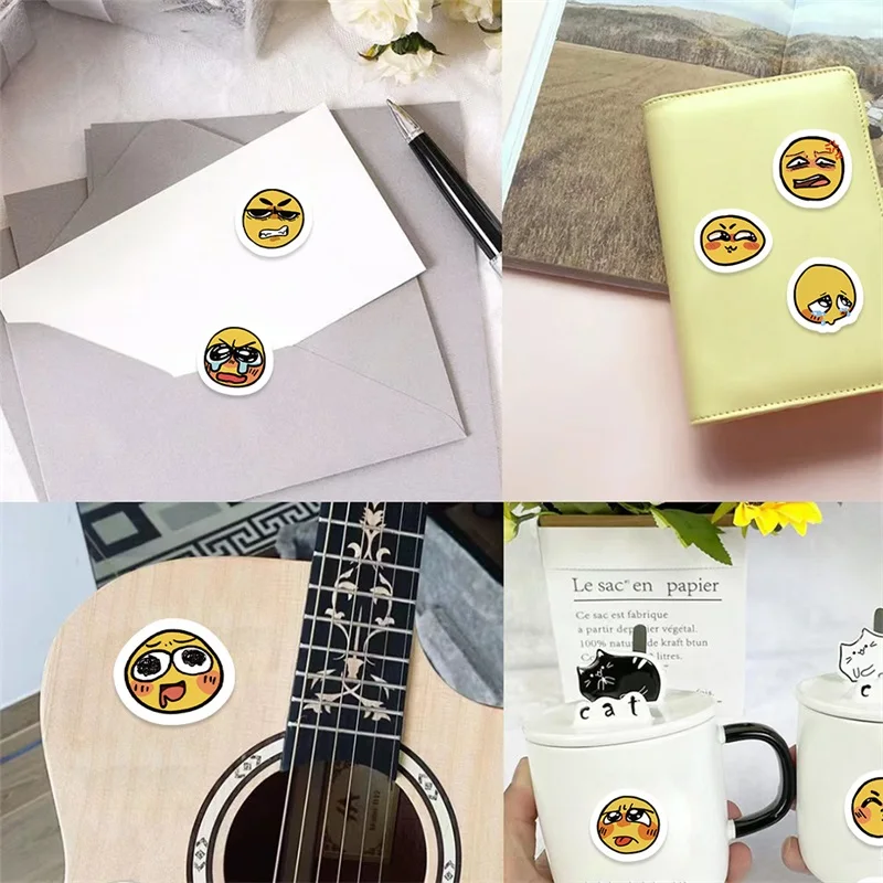 500PCS Animated Face Thank You Sticker Aesthetic Labels Sealing Stationery DIY Hand Accounting Decoration Scrapbooking Supplies