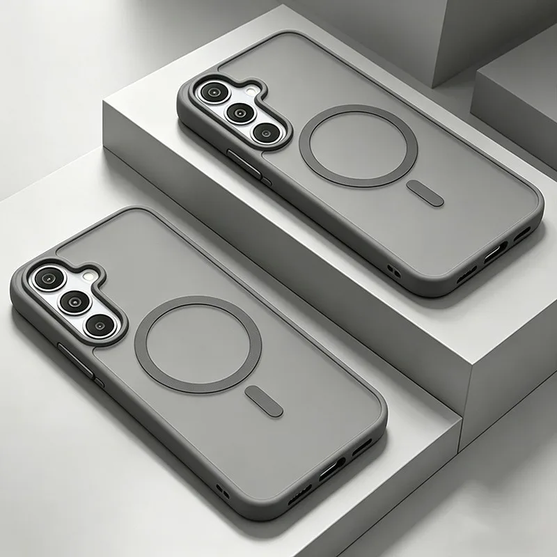 For Magsafe Magnetic Translucent Phone Cases For Samsung Galaxy S26 S25 S24 S 26 Ultra Plus S26Ultra Shockproof Matte Back Cover