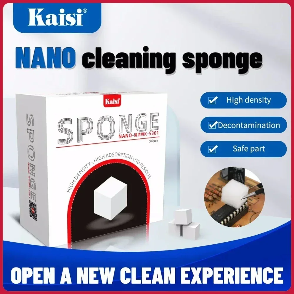 KAISI K-5301 إسفنجة تنظيف نانو لشاشة الهاتف المحمول/الكاميرا/ثنائي الفينيل متعدد الكلور لحام تدفق النفط تنظيف لا يتدفق والبقايا