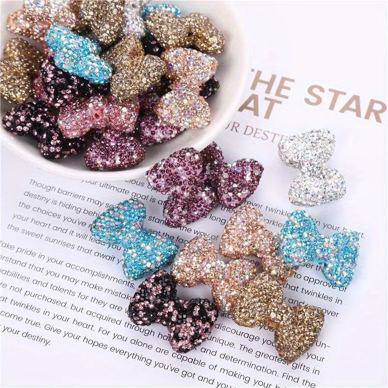 Perles en Argile Polymère, Forme de Nministériels d Papillon, Verre, Clip, Strass, Trou Droit, pour Stylo, Décorer, Bricolage, Bijoux, Collier Exécutif, 1 Pièce