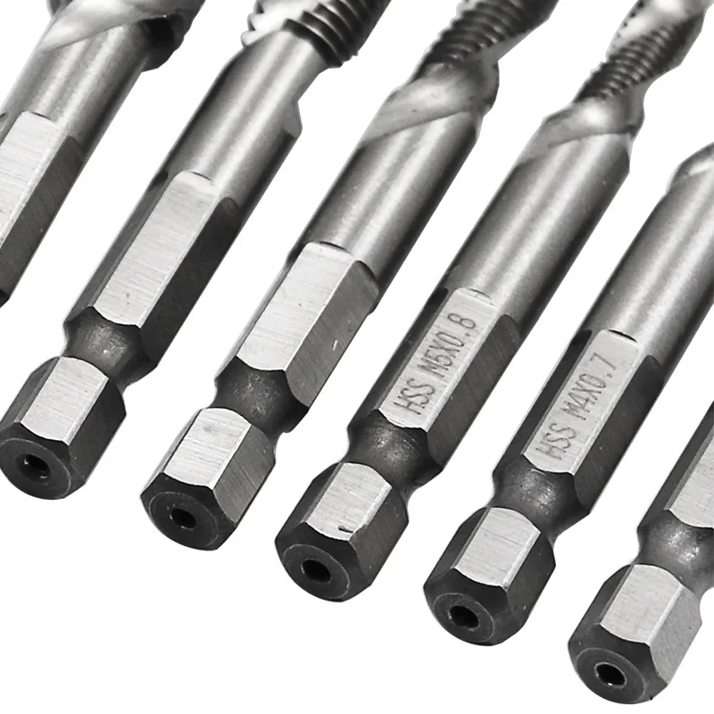 HSS Titanium Plated Drill Bits Screw Male Thread M3 M4 M5 M6 M8 M10 Metric Tap Drill Screw 1/4 Hex Shank Machine Compound Thread