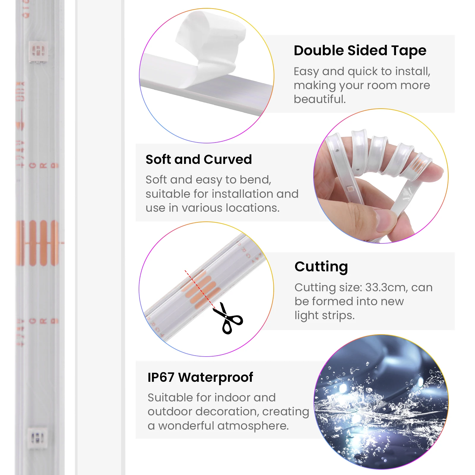 24 فولت RGB LED قطاع ضوء 5 متر 10 متر 15 متر 30 متر 60 متر بلوتوث مرنة LED الشريط IP67 مقاوم للماء في الهواء الطلق الشريط حبل مع الاتحاد الأوروبي الولايات المتحدة المملكة المتحدة الاتحاد الأفريقي التوصيل