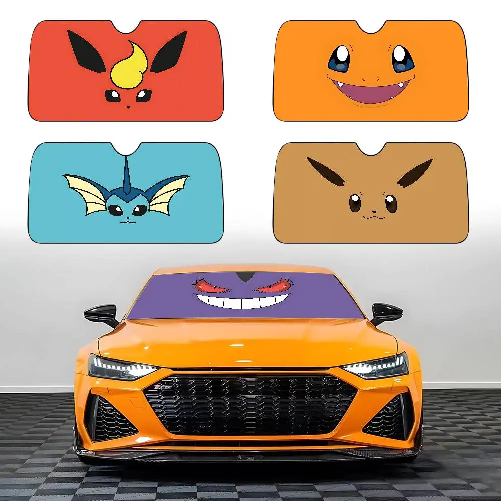 P-Poke-mon Car SunShade Car Sunshade Covers Cover Universal Windscreen Folding Visor