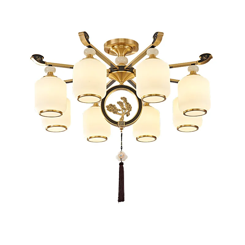 

Full copper living room chandelier, dining room, bedroom study tea room, zen lamp