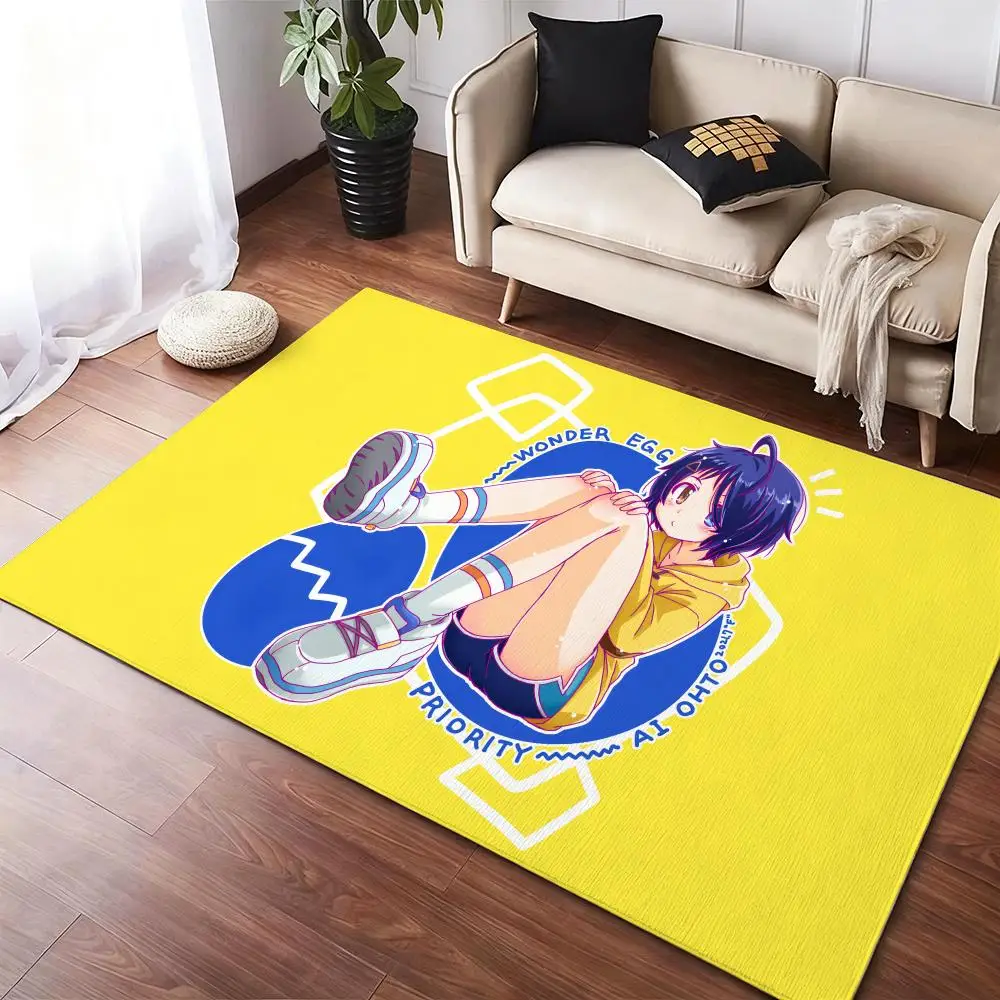 

girl Wonder E-Egg Prioritys Floor Mat Soft Thickened Non-Slip Door Mat for Living Room Home Decor Flannel Rugs