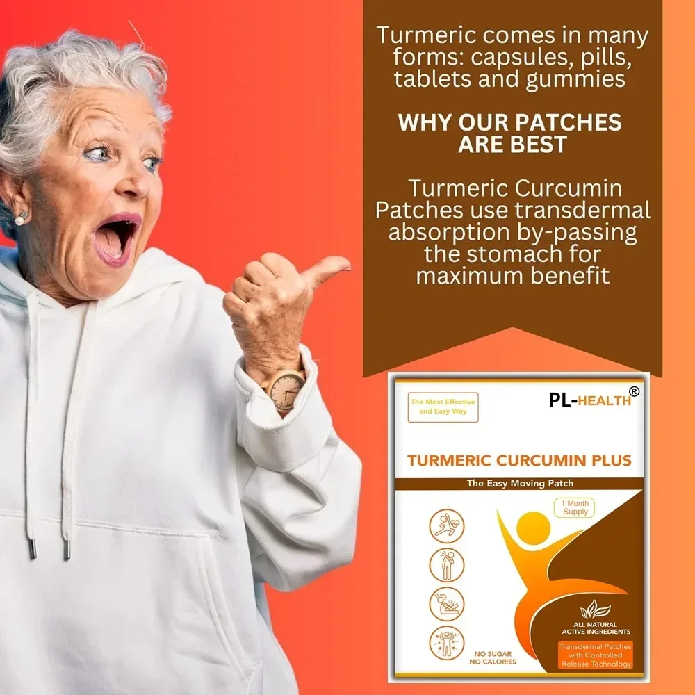 Turmeric Curcumin Transdermal Patches 30 Patches One Month Supply– USA Made