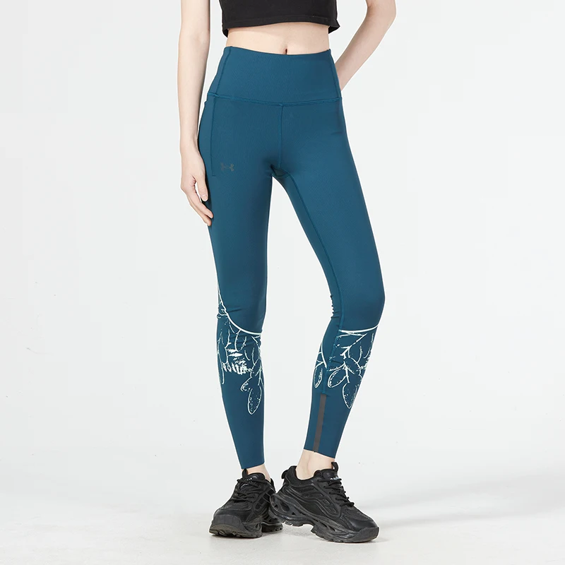 Under Armour Pantaloni da donna Auxetic Rush Best Q4 Cl Pantaloni sportivi Collant traspiranti Leggings casual Corsa Fitness Yoga Pantaloni lunghi 1367941-413